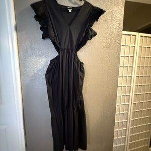 a new day Black Backless Ruffle Dress